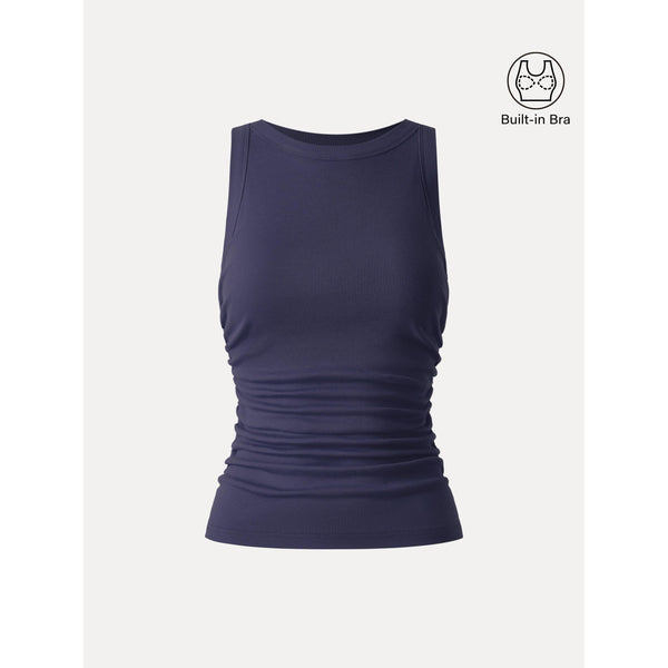 Crewneck Side Ruched Bra Tank