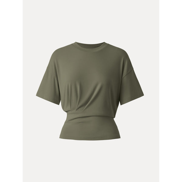 Crewneck Short Sleeve Tucked Tee