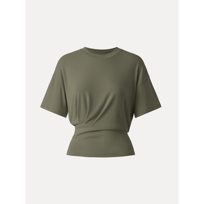 Crewneck Short Sleeve Tucked Tee