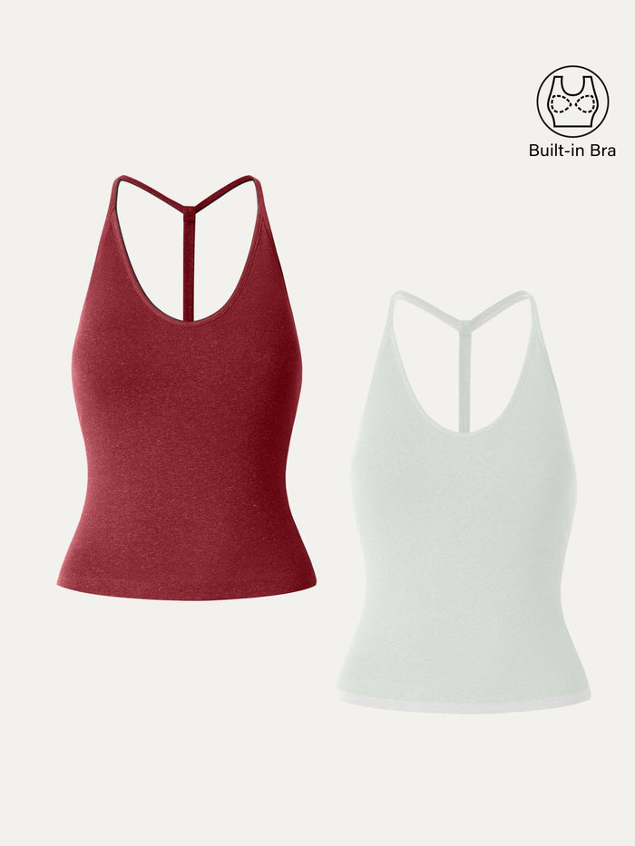 Soft Linen Luxe V-neck T-back Airy Bra Tank